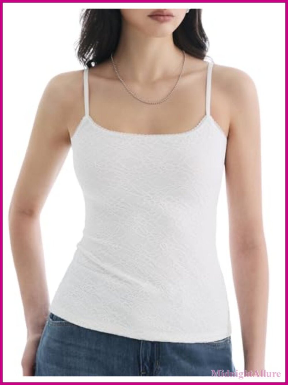 Women's Square Neck Tank Top Adjustable Spaghetti Straps Sleeveless Basic